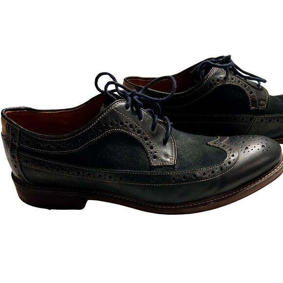 Johnston Murphy Shoes Mens Size 9.5 Blue Oxford Suede Leather Sheepskin Lace Up main image 5